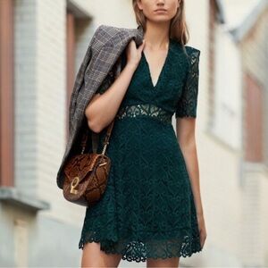 Sandro Hearty Lace Fit & Flare Cocktail Dress